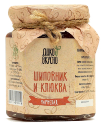 Десерт (мармелад) Шиповник и клюква (содержание ягоды 60%) 200г