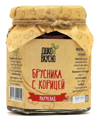 Десерт (мармелад) Брусника с корицей (содержание ягоды 60%) 200г