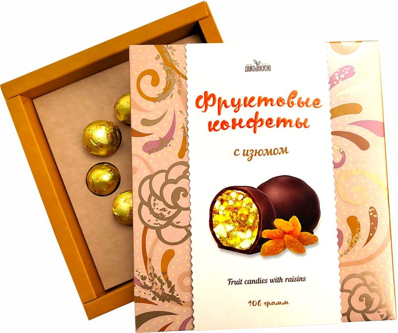 Фруктовые конфеты с изюмом, 106 г